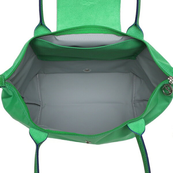 Longchamp M - Verde cacto com acabamento azul