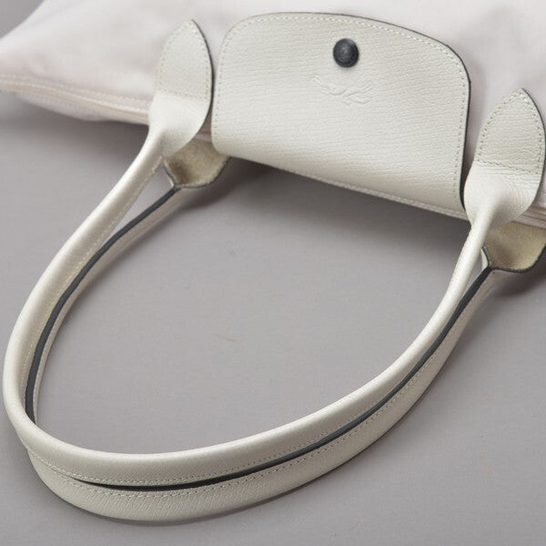 Longchamp M - Branco com acabamento em preto