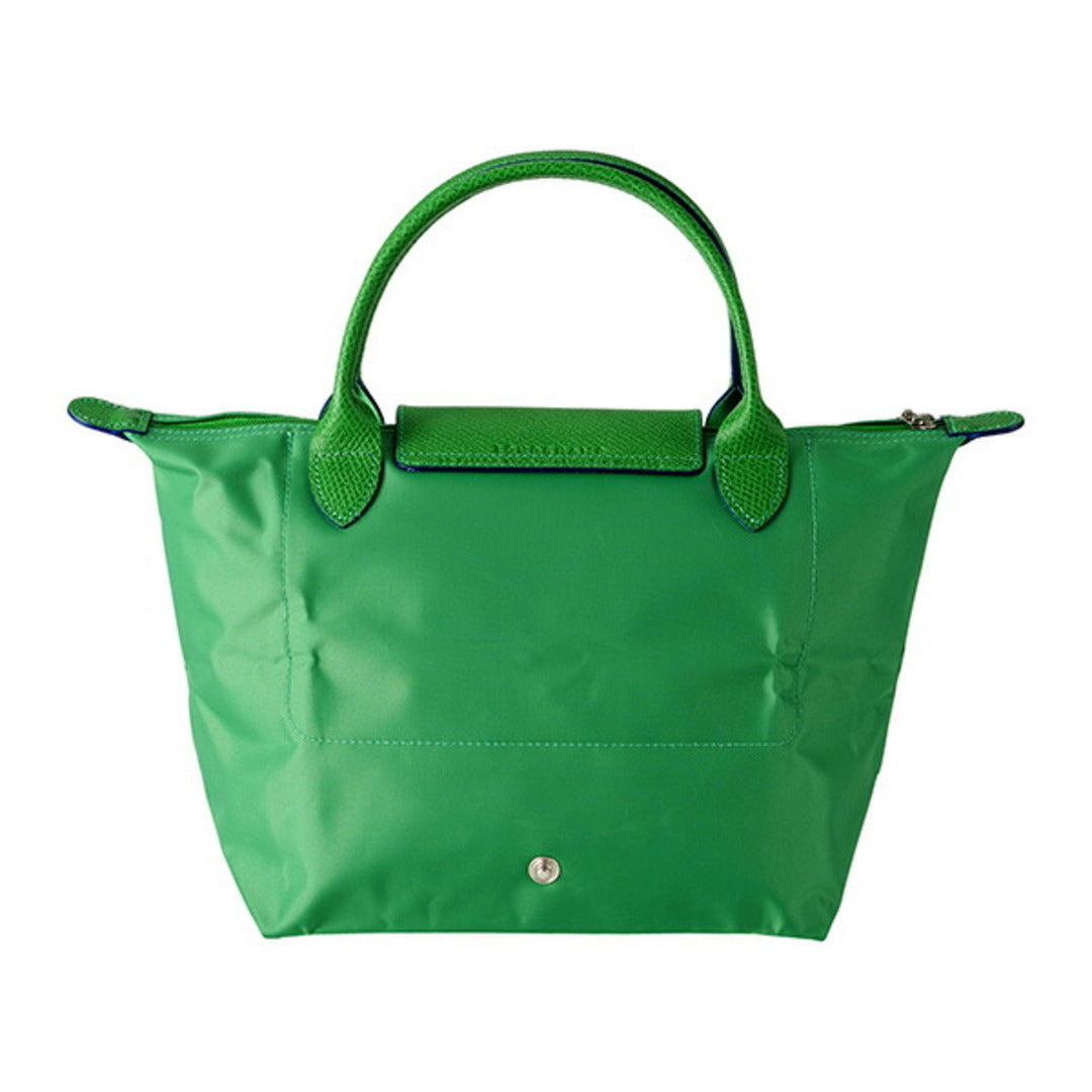 Longchamp S - Verde cacto com acabamento em azul