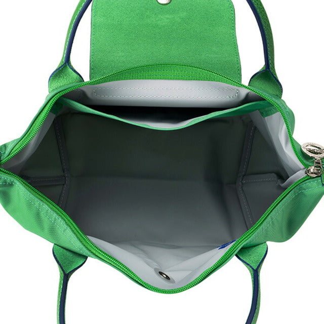 Longchamp S - Verde cacto com acabamento em azul