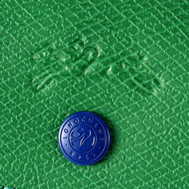 Longchamp S - Verde cacto com acabamento em azul