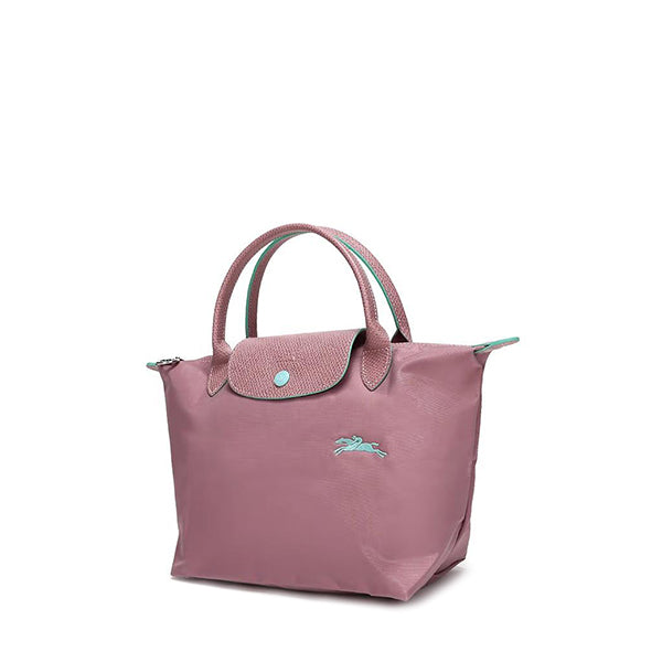 Longchamp S - Rosa com acabamento em verde água