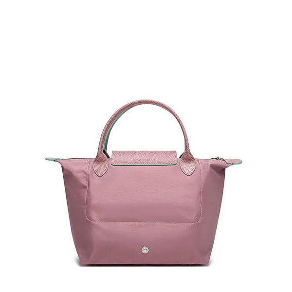 Longchamp S - Rosa com acabamento em verde água