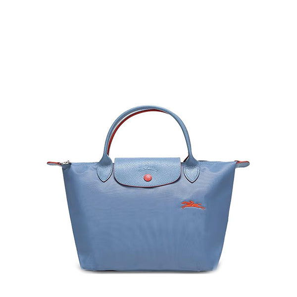 Longchamp S - Azul com acabamento em vermelho