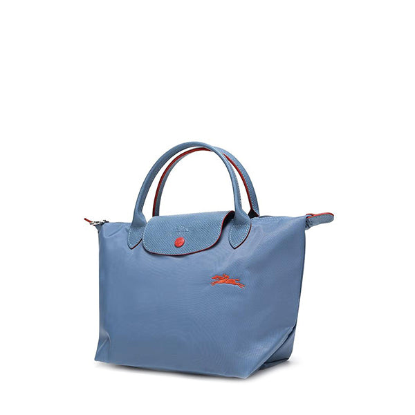 Longchamp S - Azul com acabamento em vermelho