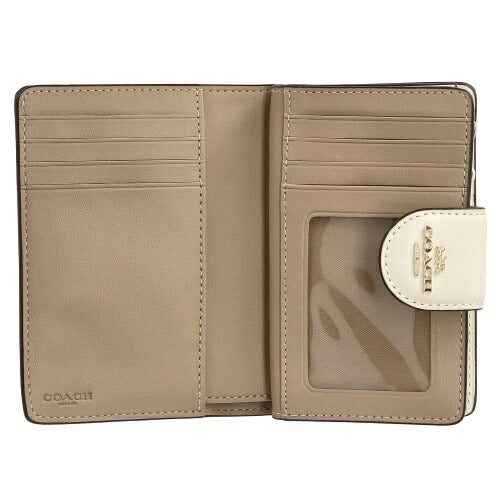 Carteira Coach Corner Zip - Branco e bege