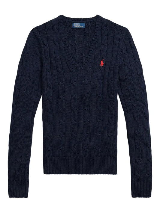 Polo Ralph Lauren em gola V - Azul marinho