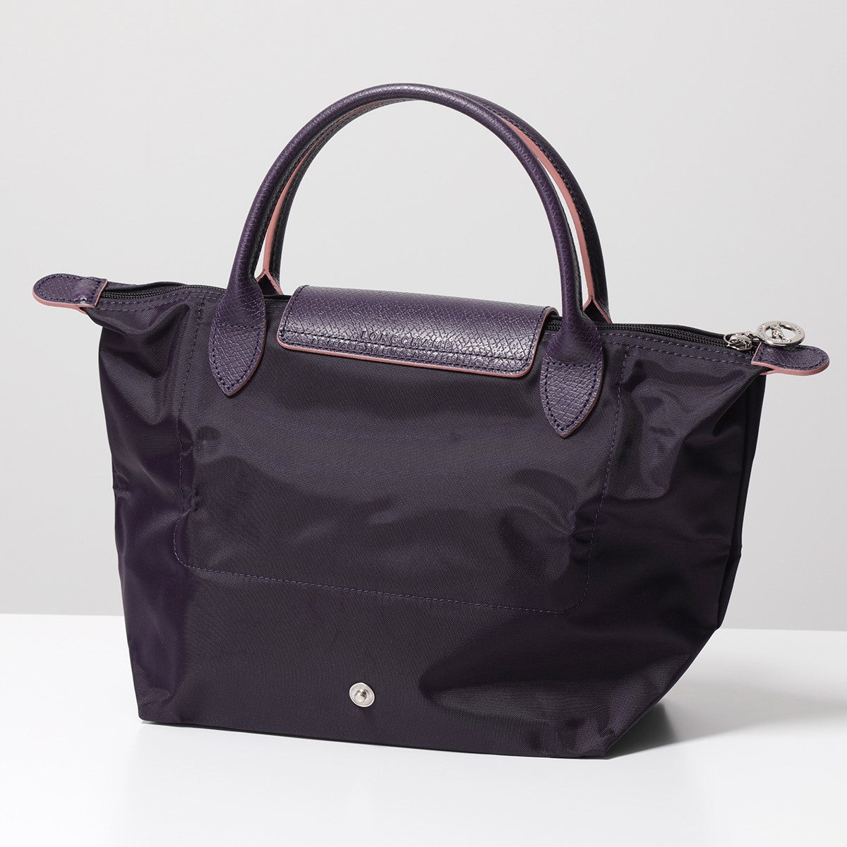 Longchamp S - Violeta com acabamento em rosa