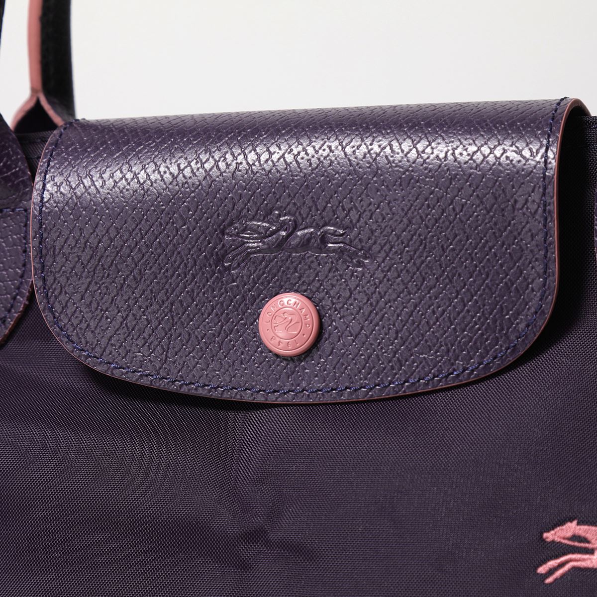 Longchamp S - Violeta com acabamento em rosa