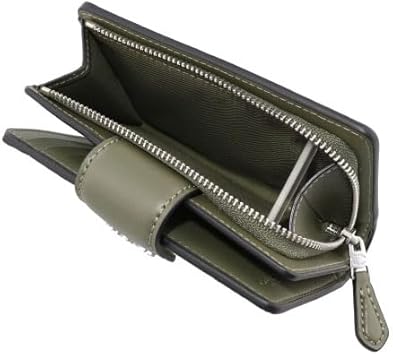 Carteira Coach Corner Zip - Verde musgo e castanho