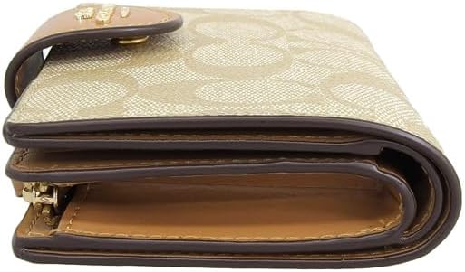 Carteira Coach Corner Zip - Camel e bege