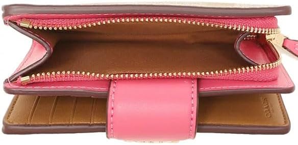 Carteira Coach Corner Zip - Rosa e bege