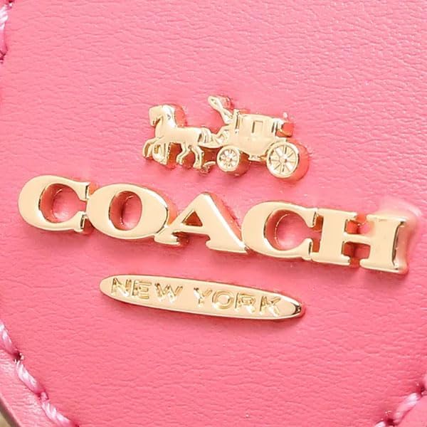 Carteira Coach Corner Zip - Rosa e bege