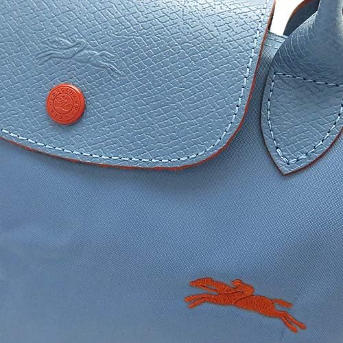 Longchamp S - Azul com acabamento em vermelho