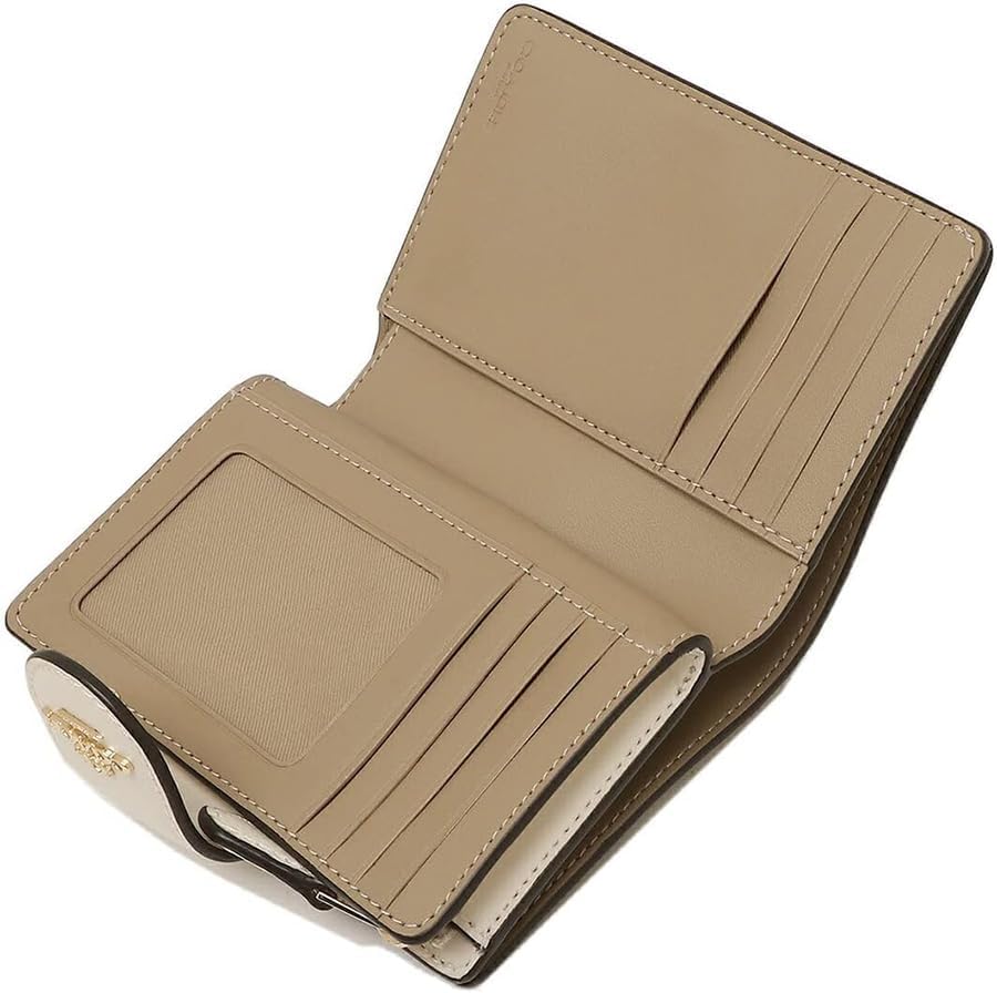 Carteira Coach Corner Zip - Branco e bege