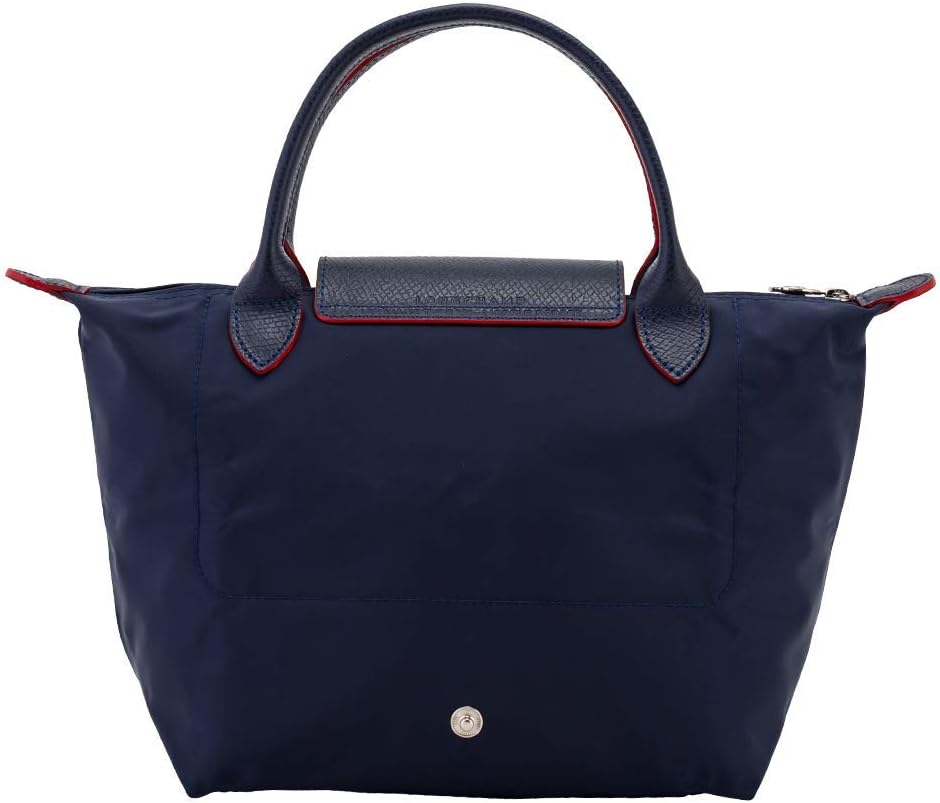 Longchamp S - Azul marinho com acabamento em vermelho