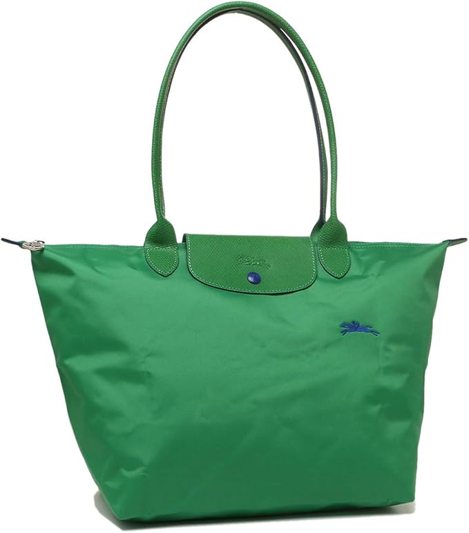 Longchamp L - Verde cacto com acabamento azul