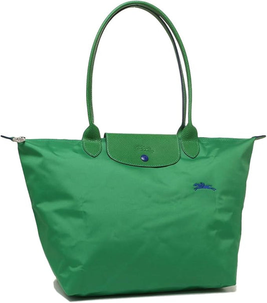 Longchamp L - Verde cacto com acabamento azul
