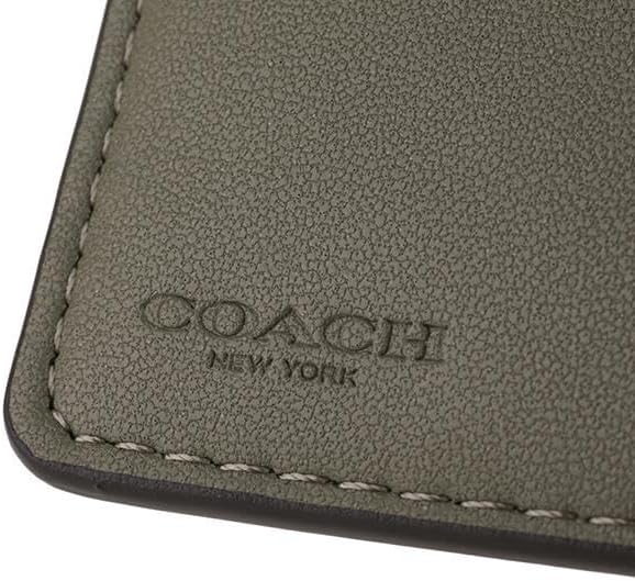 Carteira Coach Corner Zip - Verde musgo e castanho