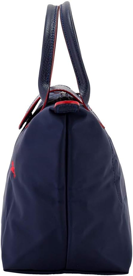 Longchamp S - Azul marinho com acabamento em vermelho