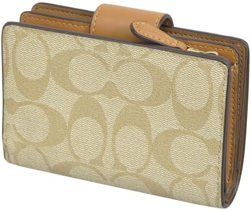 Carteira Coach Corner Zip - Camel e bege