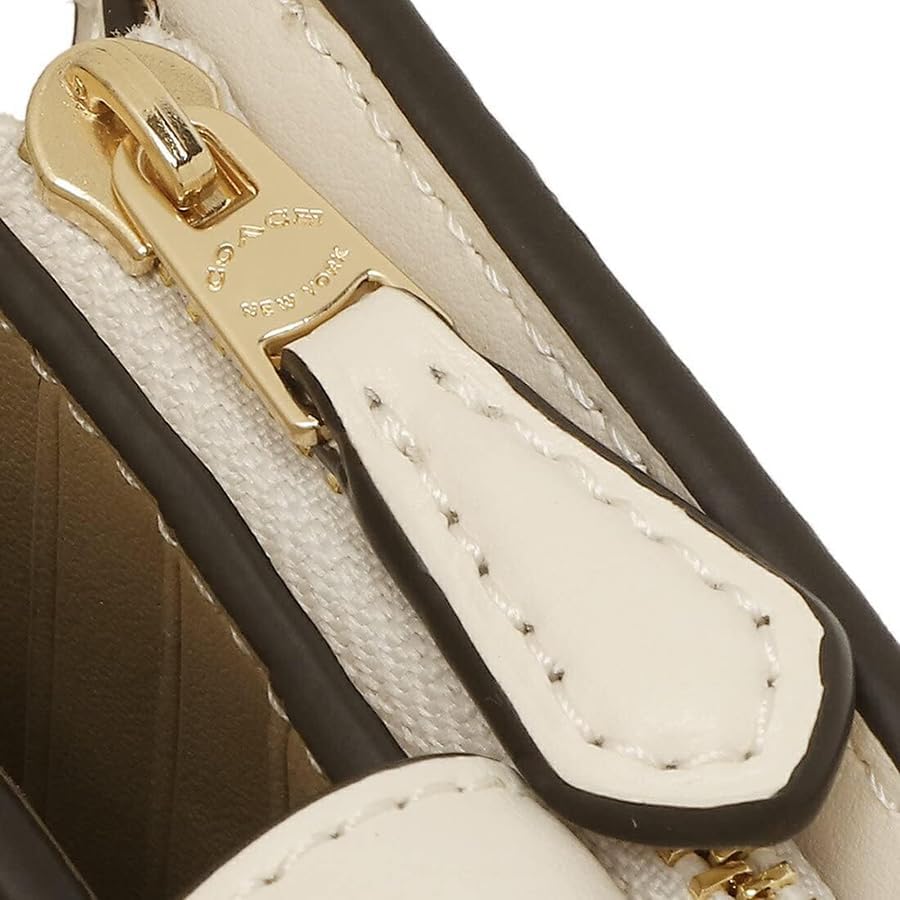 Carteira Coach Corner Zip - Branco e bege
