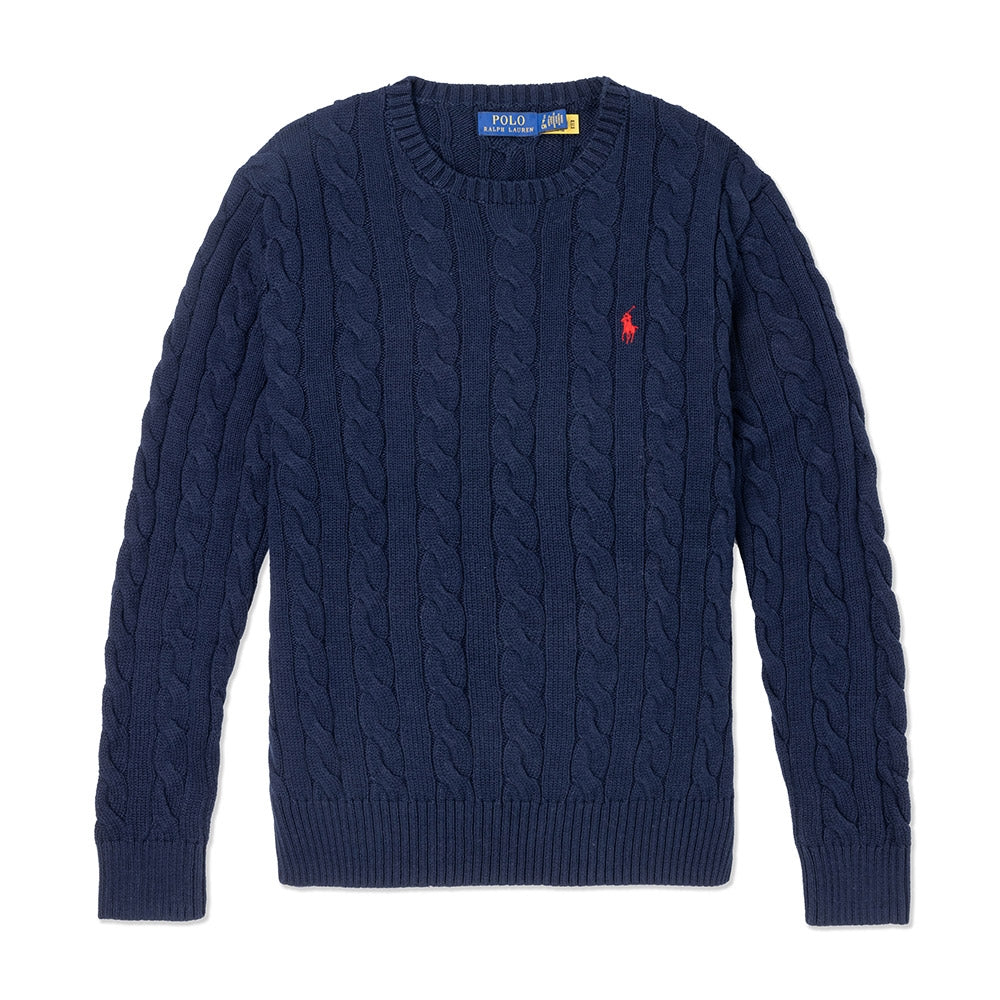 Polo Ralph Lauren em gola redonda - Azul marinho