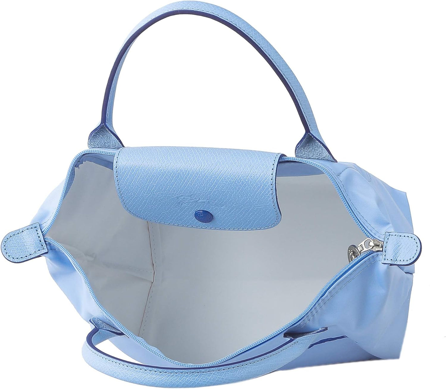 Longchamp S - Azul bebê com acabamento em azul marinho