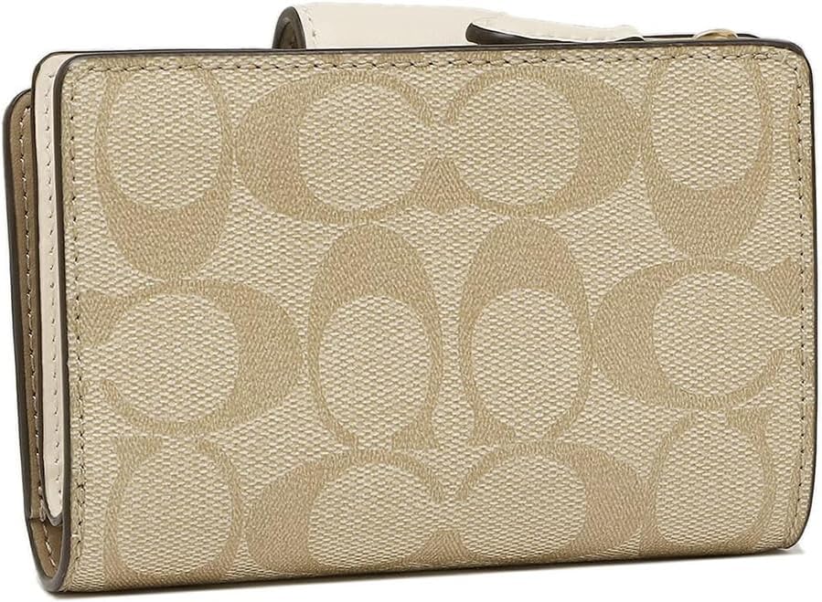 Carteira Coach Corner Zip - Branco e bege