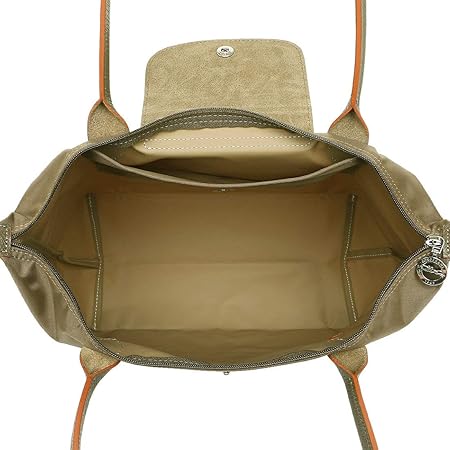 Longchamp L - Verde oliva com acabamento em vermelho