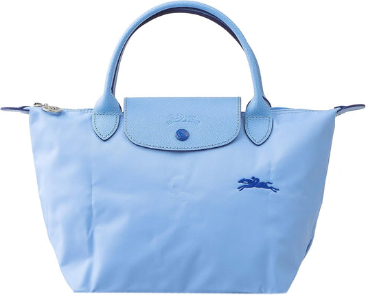 Longchamp S - Azul bebê com acabamento em azul marinho