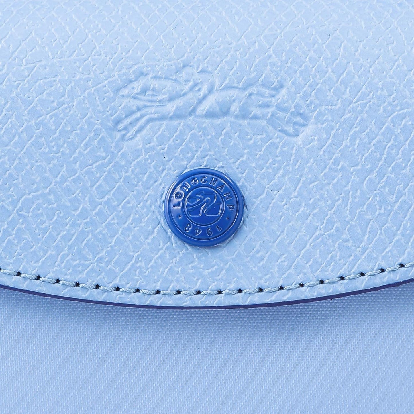 Longchamp S - Azul bebê com acabamento em azul marinho