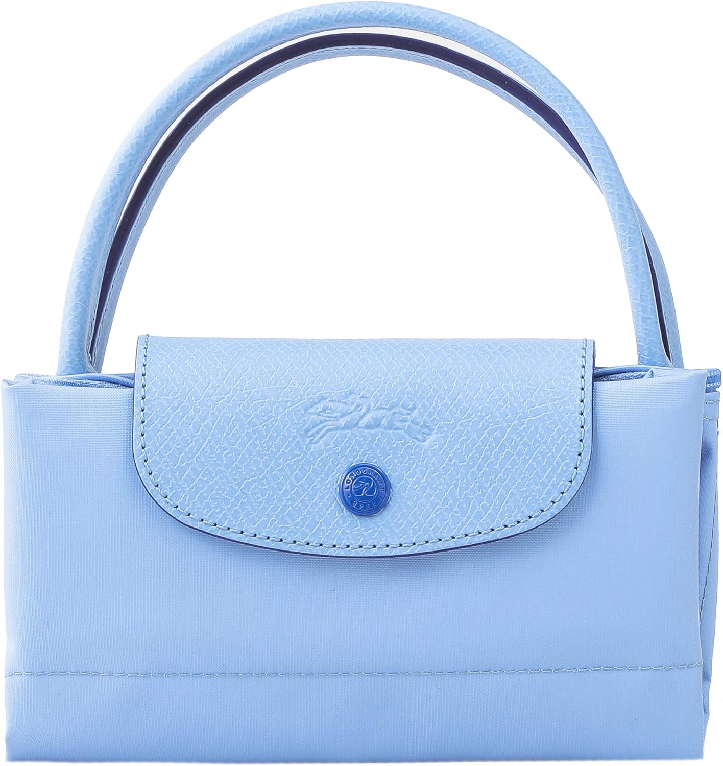 Longchamp S - Azul bebê com acabamento em azul marinho