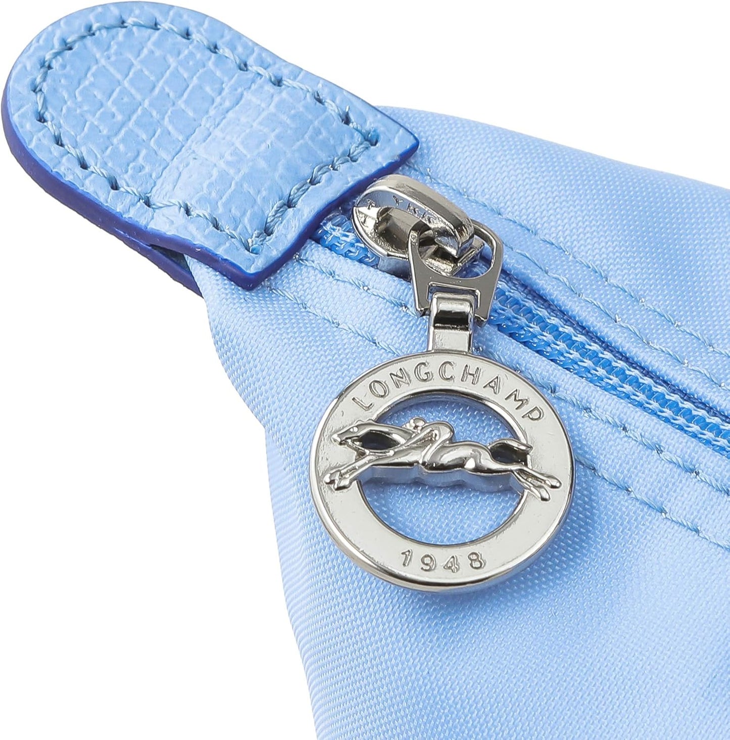 Longchamp S - Azul bebê com acabamento em azul marinho