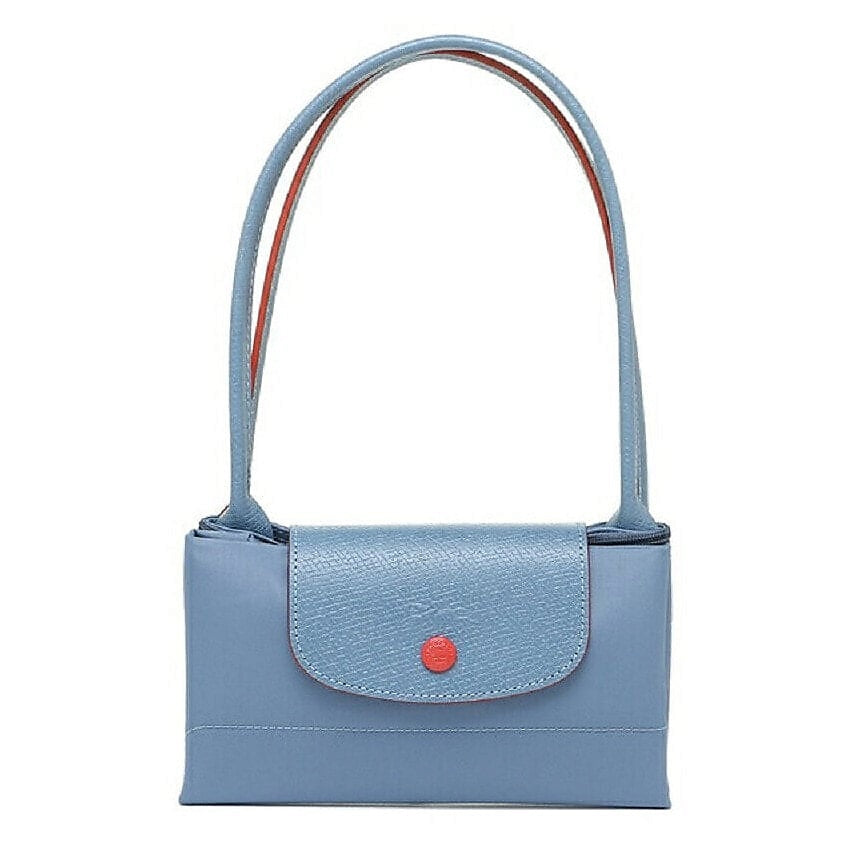 Longchamp L - Azul com acabamento em vermelho