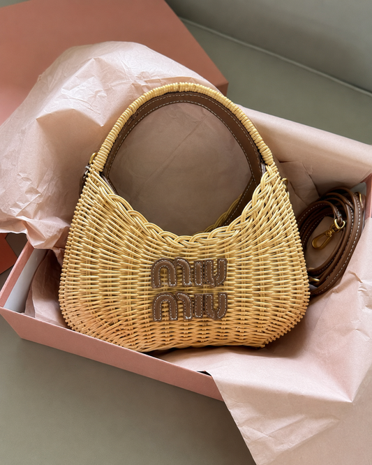Miu Miu Wander Wicker Handbag