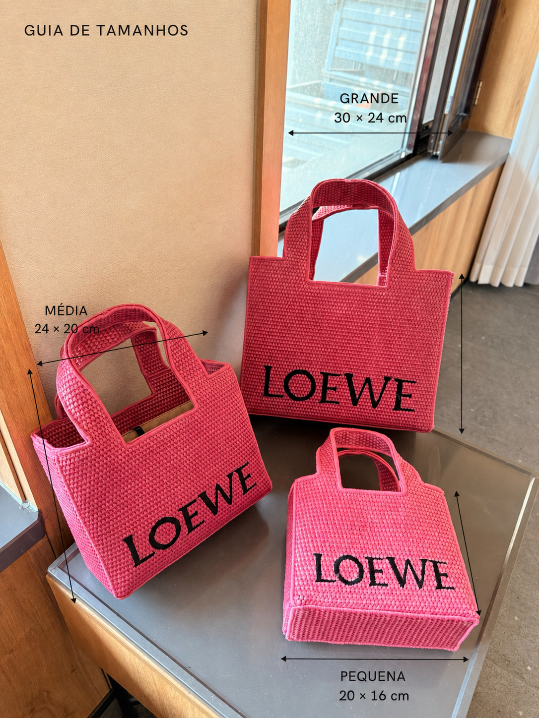Loewe Font Tote em Ráfia - Rosa