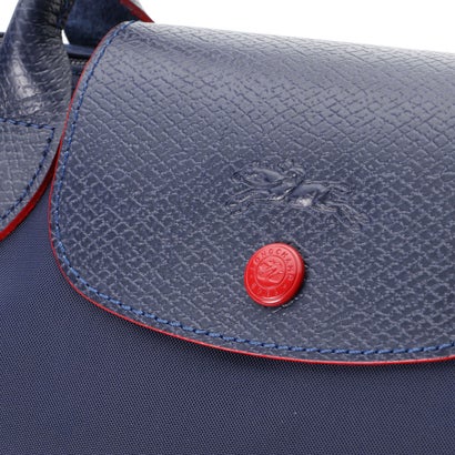 Longchamp S - Azul marinho com acabamento em vermelho