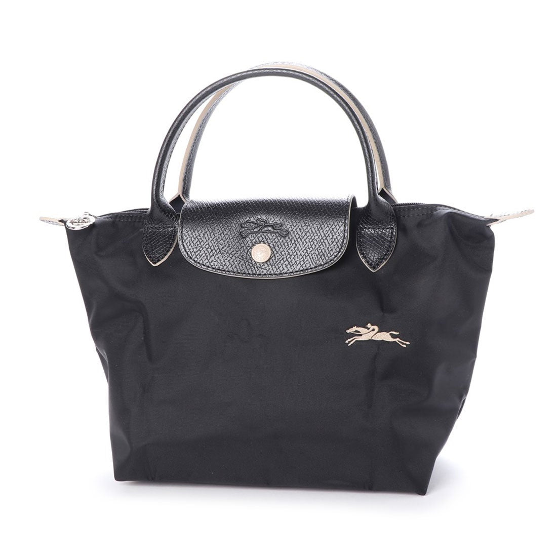 Longchamp S - Preto com acabamento em branco