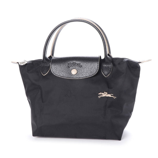 Longchamp S - Preto com acabamento em branco