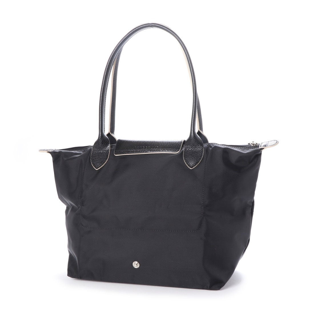 Longchamp M - Preto com acabamento em branco