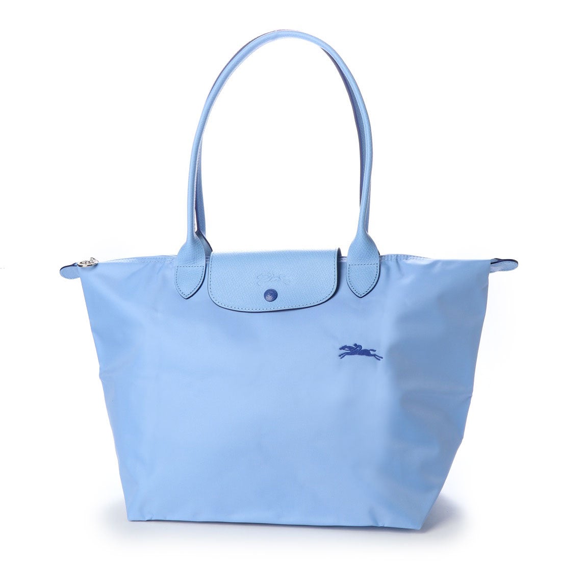 Longchamp L - Azul bebê com acabamento em azul marinho