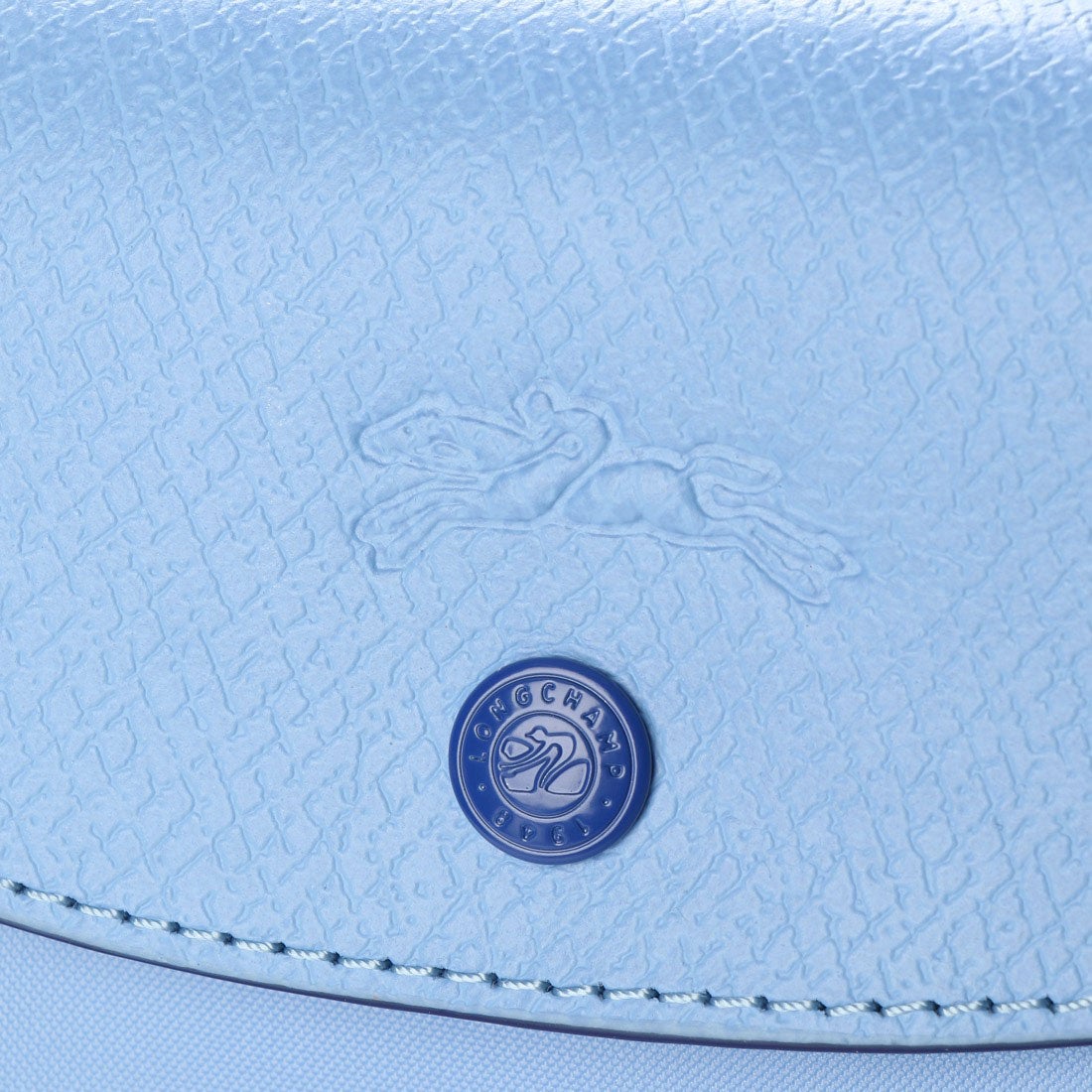 Longchamp L - Azul bebê com acabamento em azul marinho