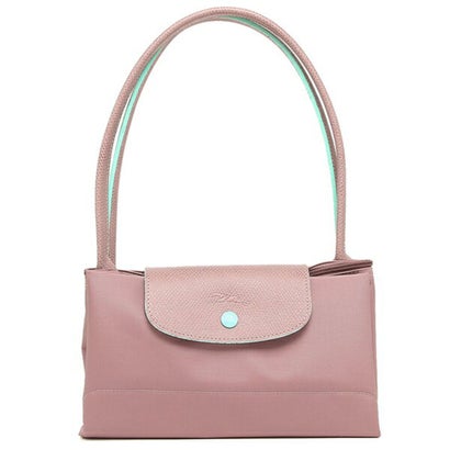 Longchamp M - Rosa com acabamento em verde água