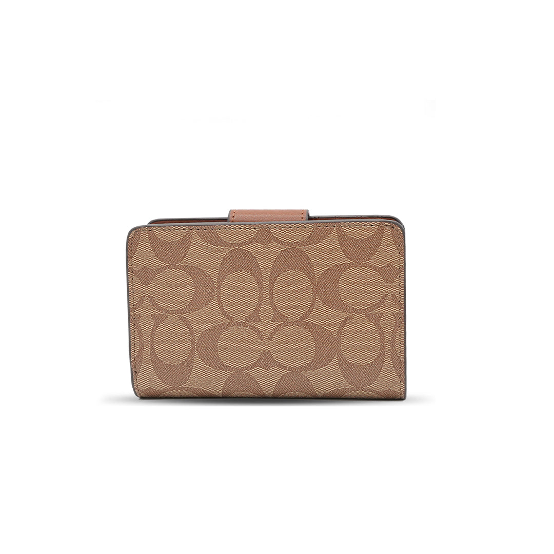 Carteira Coach Corner Zip - Castanho claro