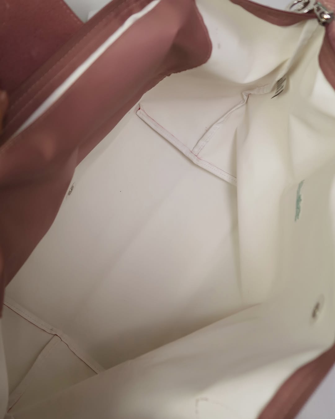 Longchamp L - Rosa com acabamento em verde água