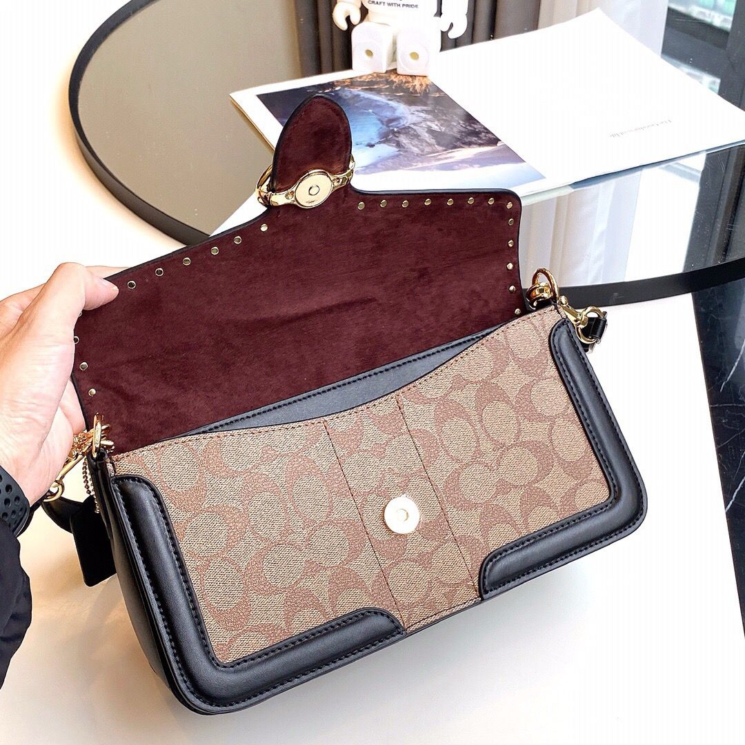 Coach Georgie Bag - Castanho cognac e preto