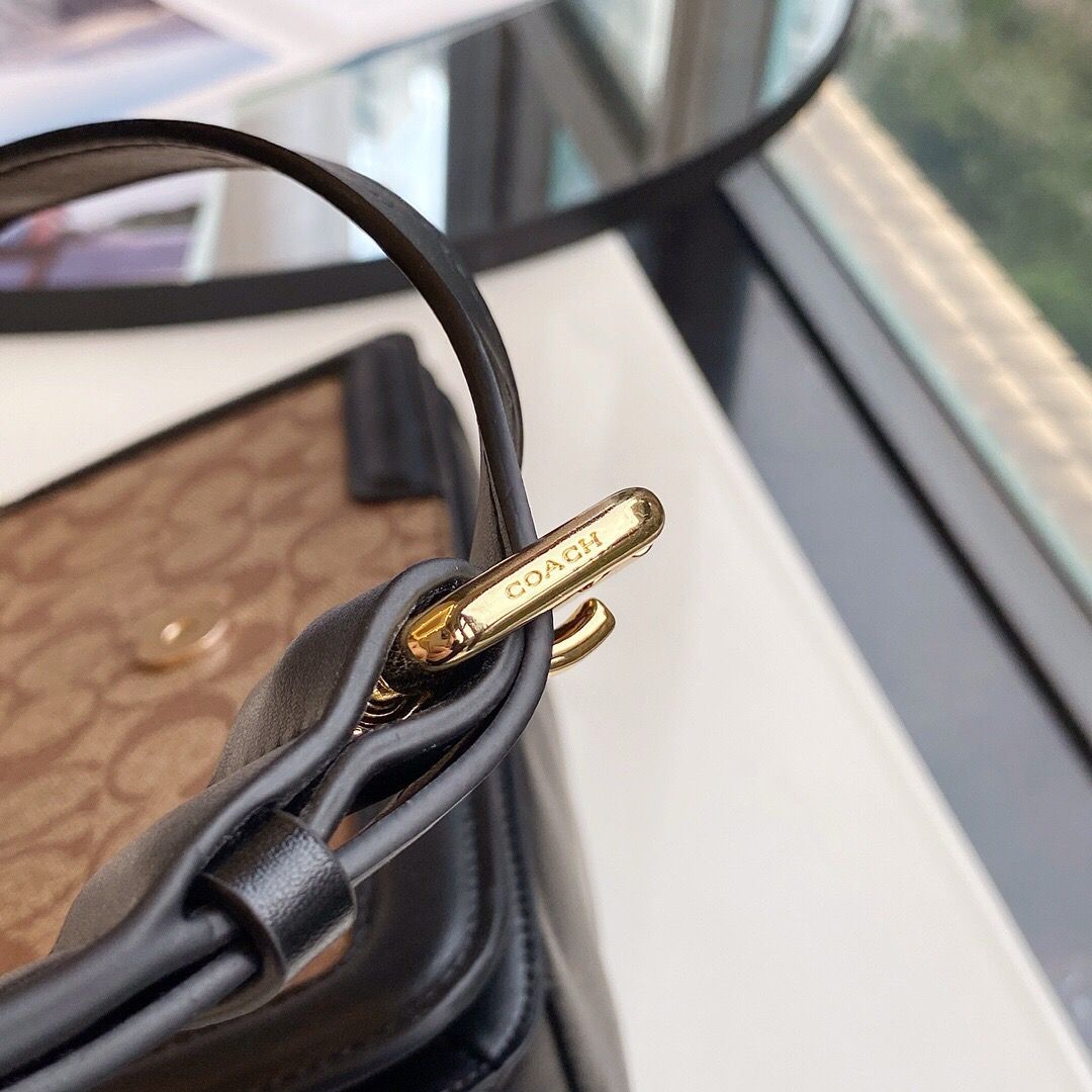 Coach Georgie Bag - Castanho cognac e preto
