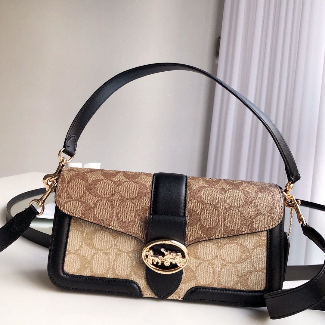Coach Georgie Bag - Preto e bege