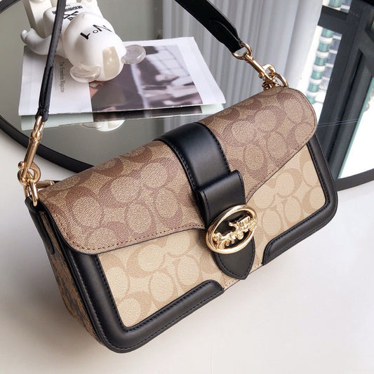 Coach Georgie Bag - Preto e bege